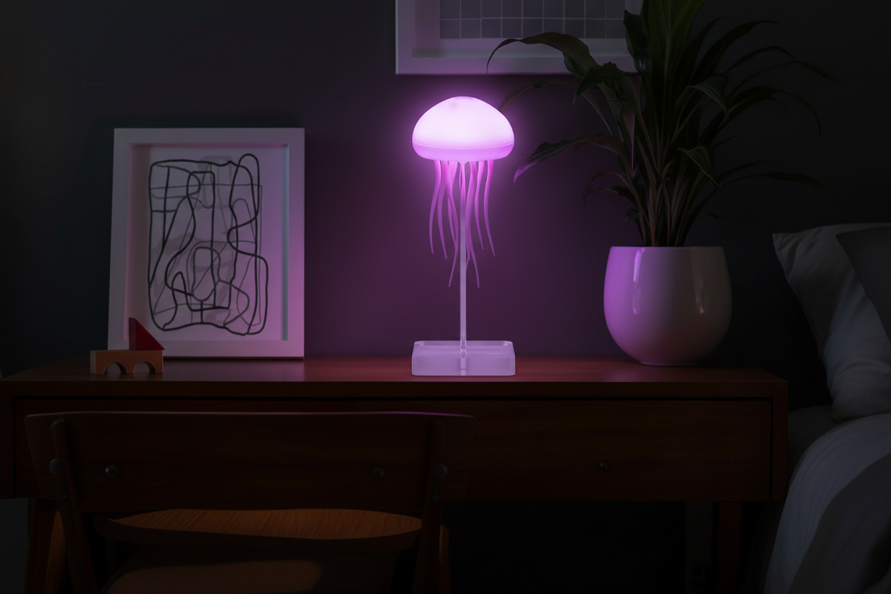 Aurelia Medusa Lamp en mesa de noche