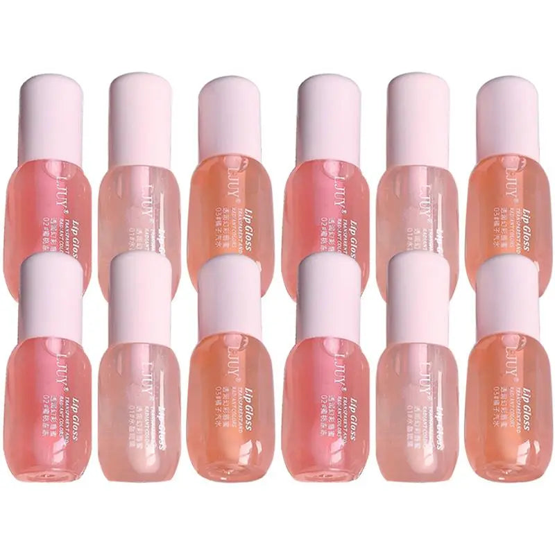 3 Pcs/Set Long Lasting Lip Gloss, Moisturizing Hydrating Lip Glaze, Glossy & Non-Sticky Lip Stick, Plumping Lip Oil Lip Stick Cosmetic for Girls & Women, Makeup